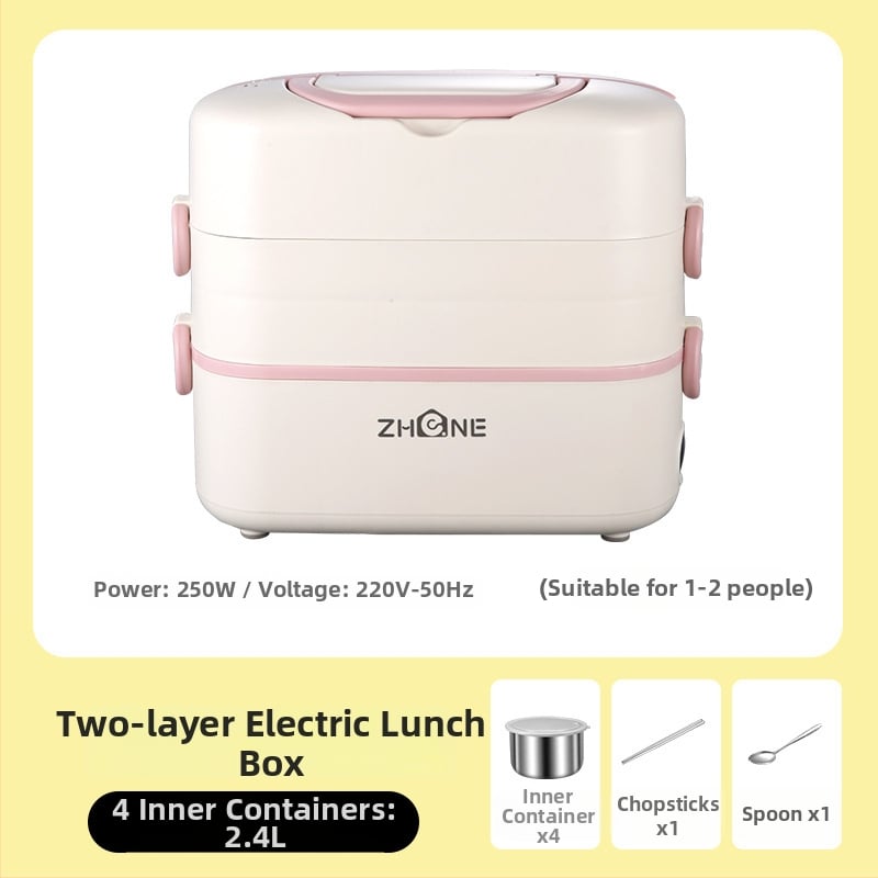 Cutie pentru prânz electrică – capacitate mare 2,0 L, vas interior detașabil din oțel inoxidabil 304, încălzire 250W, alimentare 220V, design izolat