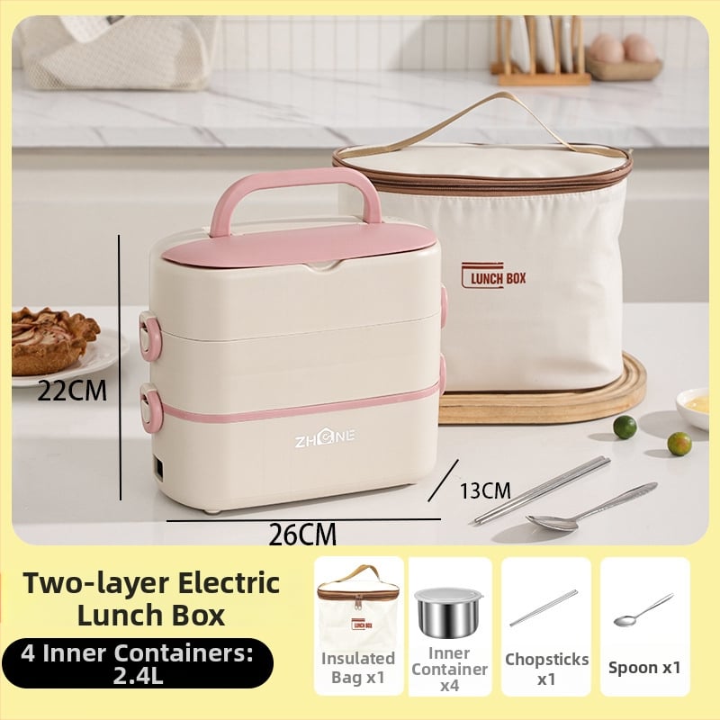 Cutie pentru prânz electrică – capacitate mare 2,0 L, vas interior detașabil din oțel inoxidabil 304, încălzire 250W, alimentare 220V, design izolat