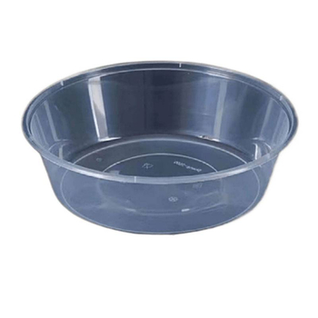 Еднократен прозрачен PP ланч-бокс, кръгъл за доставка, биоразградим, не е подходящ за микровълнова, персонализируем със ситопечатно лого