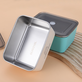 316 неръждаема стомана кутия за обяд с двойнослойна изолация, микровълнова безопасна с капак, за офис