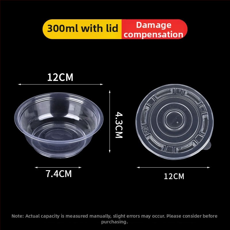 Ühekordne plastikust toidukauss, ümmargune, paksu seinaga, maht 300–900 ml, 600 tk/pak