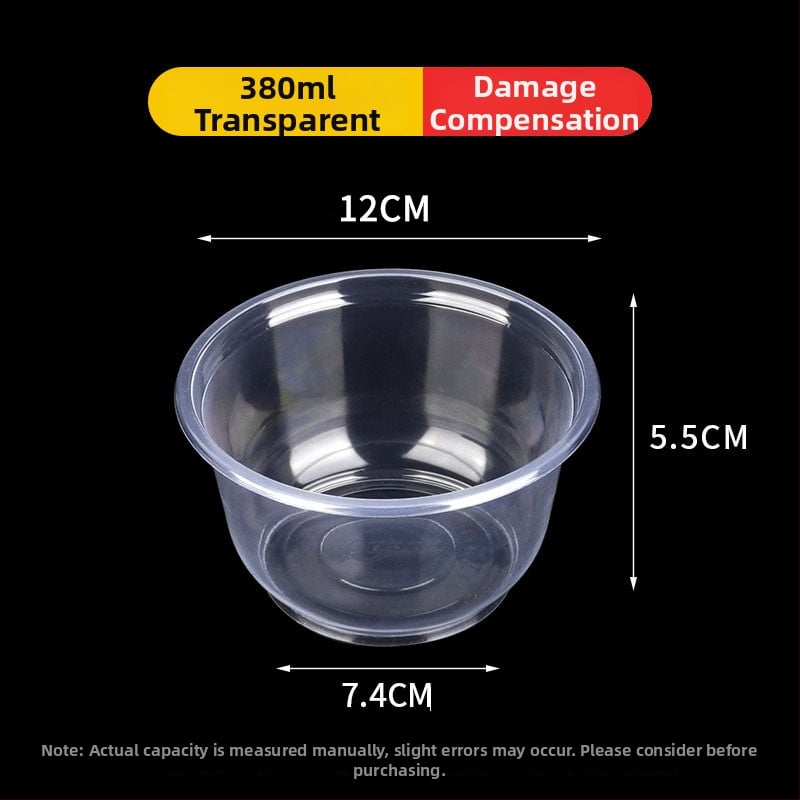 Ühekordne plastikust toidukauss, ümmargune, paksu seinaga, maht 300–900 ml, 600 tk/pak