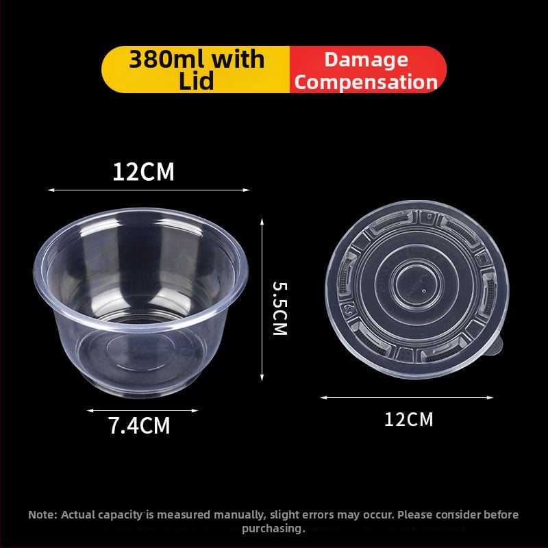 Ühekordne plastikust toidukauss, ümmargune, paksu seinaga, maht 300–900 ml, 600 tk/pak