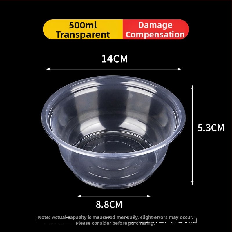 Ühekordne plastikust toidukauss, ümmargune, paksu seinaga, maht 300–900 ml, 600 tk/pak