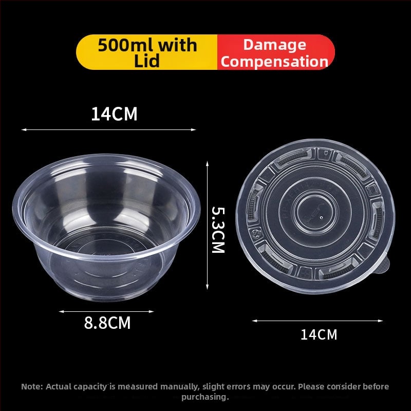 Ühekordne plastikust toidukauss, ümmargune, paksu seinaga, maht 300–900 ml, 600 tk/pak