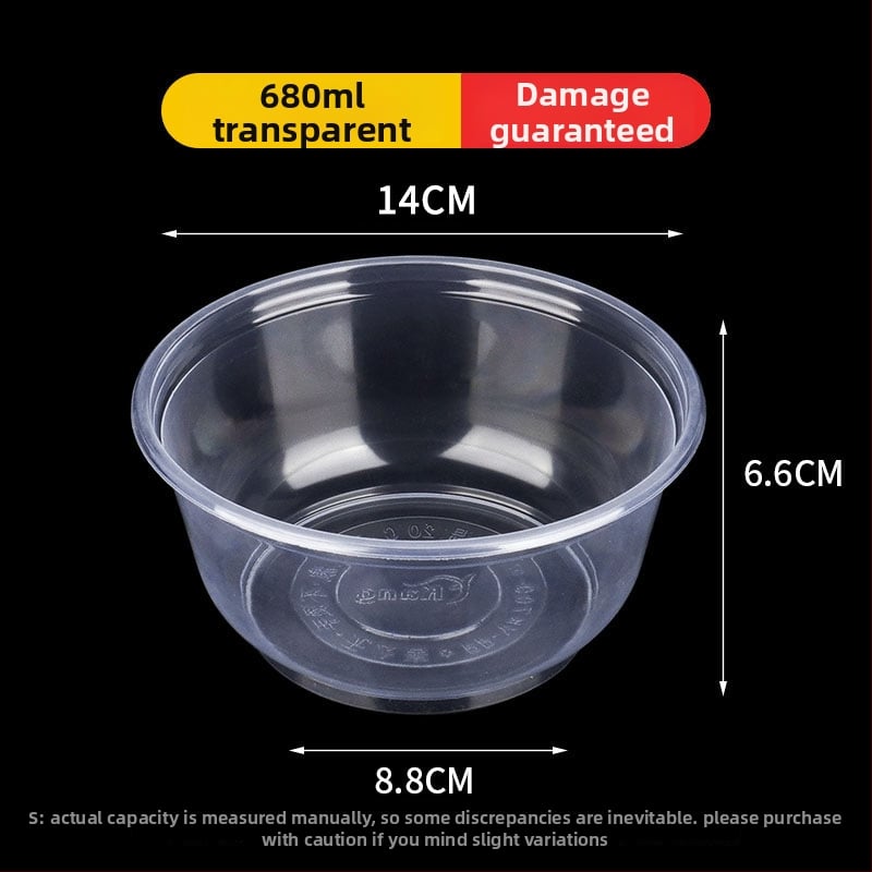Ühekordne plastikust toidukauss, ümmargune, paksu seinaga, maht 300–900 ml, 600 tk/pak