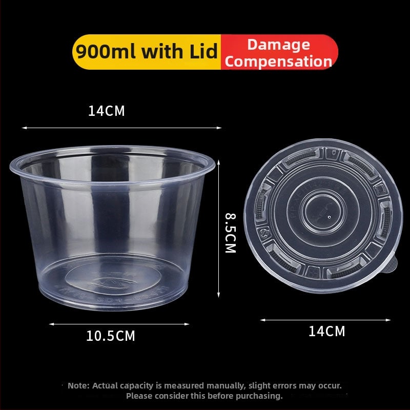 Ühekordne plastikust toidukauss, ümmargune, paksu seinaga, maht 300–900 ml, 600 tk/pak