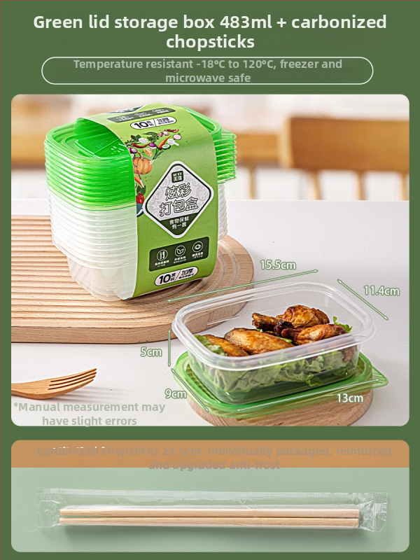 Jednorázová PP krabička na obed s misou a paličkami, potravinárska kvalita, biologicky rozložiteľná, pre kancelárske použitie