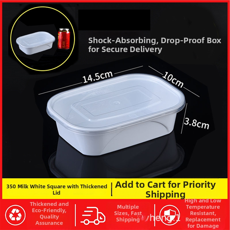 Jednorazová obdĺžniková krabička na obed s viečkom, priehľadná, 1000 ml, PP plast, vhodná do mikrovlnky