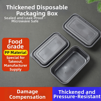 Jednorazová obdĺžniková krabica na obed, vhodná do mikrovlnky, potravinársky PP materiál, možnosť potlače loga