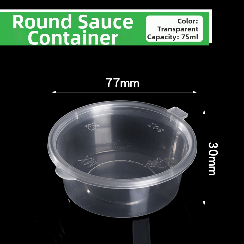 Jednorázový pohár na omáčku s viečkom na donášku, z plastu, vhodné do mikrovlnky, tlač loga k dispozícii, prispôsobenie k dispozícii