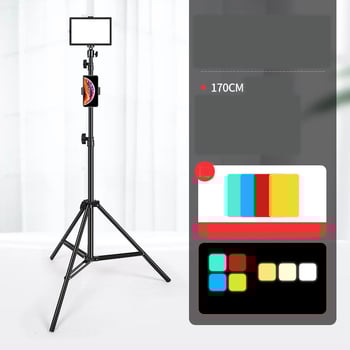 Ruifutu LED запълваща светлина за стрийминг на живо, 10-инчова плосък панелна светлина, мека светлина за настолна фотография на храна, фотографска светлина