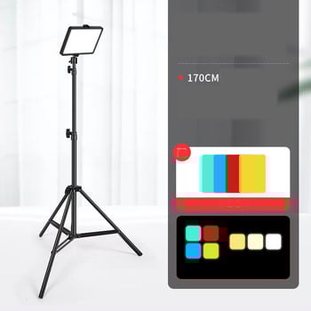 Ruifutu LED запълваща светлина за стрийминг на живо, 10-инчова плосък панелна светлина, мека светлина за настолна фотография на храна, фотографска светлина