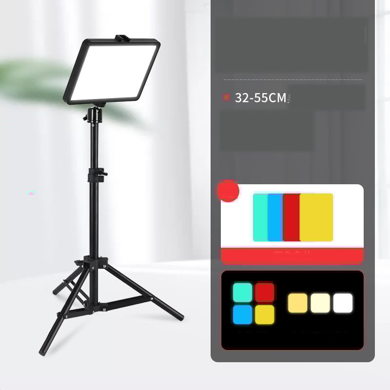 Ruifutu LED запълваща светлина за стрийминг на живо, 10-инчова плосък панелна светлина, мека светлина за настолна фотография на храна, фотографска светлина