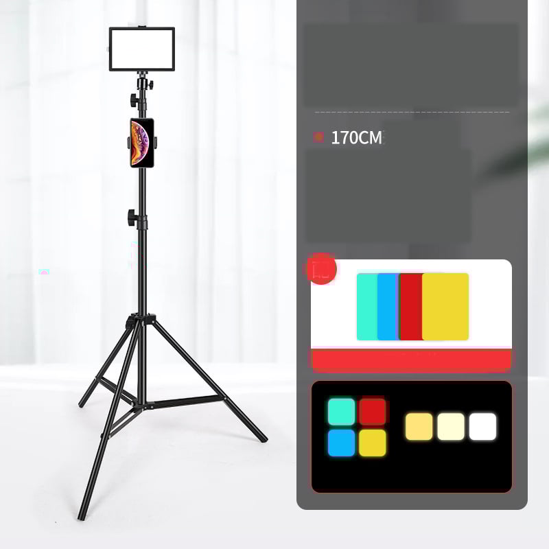 Ruifutu LED запълваща светлина за стрийминг на живо, 10-инчова плосък панелна светлина, мека светлина за настолна фотография на храна, фотографска светлина