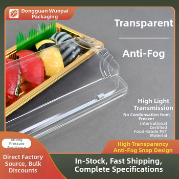 Еднократна кутия за суши с капак, PET, 400 бр, Стил: Classic, Лого отпечатано