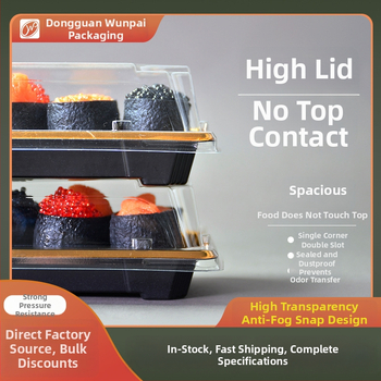 Еднократна кутия за суши с капак, PET, 400 бр, Стил: Classic, Лого отпечатано