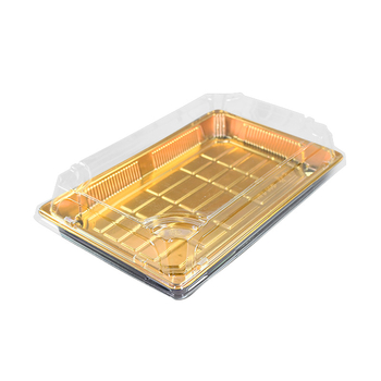 Еднократна кутия за суши с капак, PET, 400 бр, Стил: Classic, Лого отпечатано