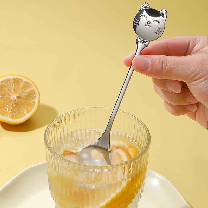 Kohvilus lusikas roostevabast terasest, kassikäpa mudel, karikatuuriline muster, armas stiil