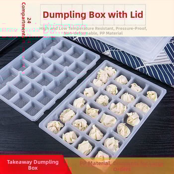Cutie de transport din plastic, dreptunghiulară, pentru takeout, 24 compartimente, cu capac, din plastic, poate fi congelată, nu este compatibilă cu cuptorul cu microunde