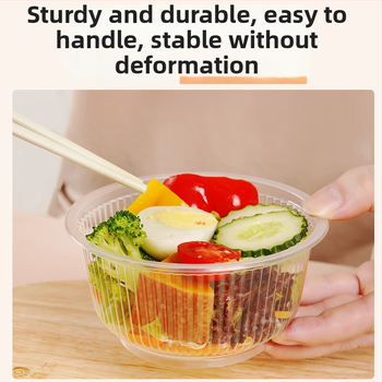 Miaojie ühekordselt kasutatav plastikust ümmargune kauss – ilma kaaneta, 420 ml/480 ml