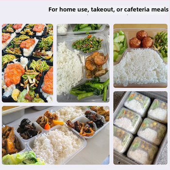 Еднократна кутия за обяд с капак, ПП с хранително качество, 4-5 отделения, подходяща за микровълнова, неразградима