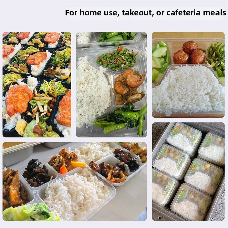 Еднократна кутия за обяд с капак, ПП с хранително качество, 4-5 отделения, подходяща за микровълнова, неразградима