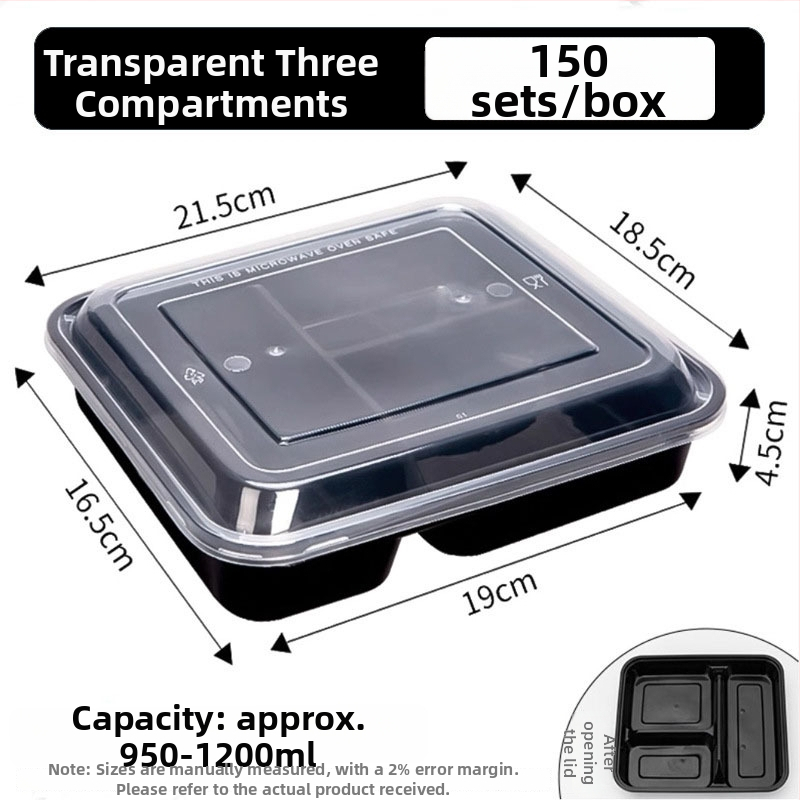 Еднократна кутия за обяд с капак, ПП с хранително качество, 4-5 отделения, подходяща за микровълнова, неразградима