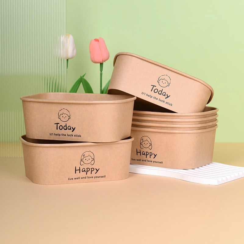 Cutie de prânz din kraft paper, 750 ml, dreptunghiulară, 25 buc./pachet, hârtie cu pulpă de lemn acoperită, necompatibilă cu microunde