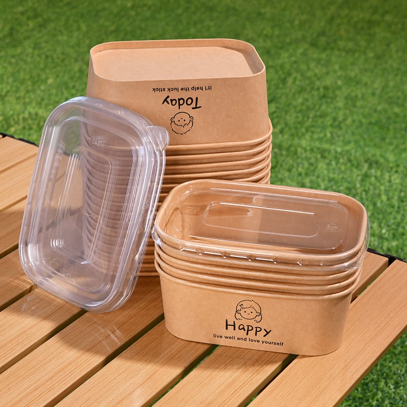 Cutie de prânz din kraft paper, 750 ml, dreptunghiulară, 25 buc./pachet, hârtie cu pulpă de lemn acoperită, necompatibilă cu microunde