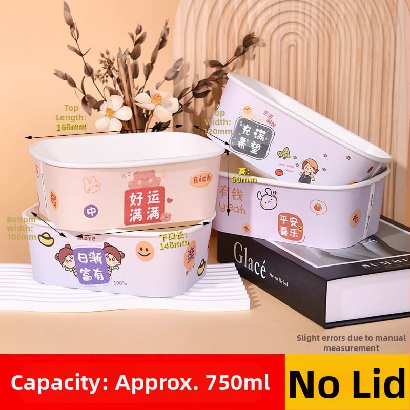 Cutie de prânz din kraft paper, 750 ml, dreptunghiulară, 25 buc./pachet, hârtie cu pulpă de lemn acoperită, necompatibilă cu microunde