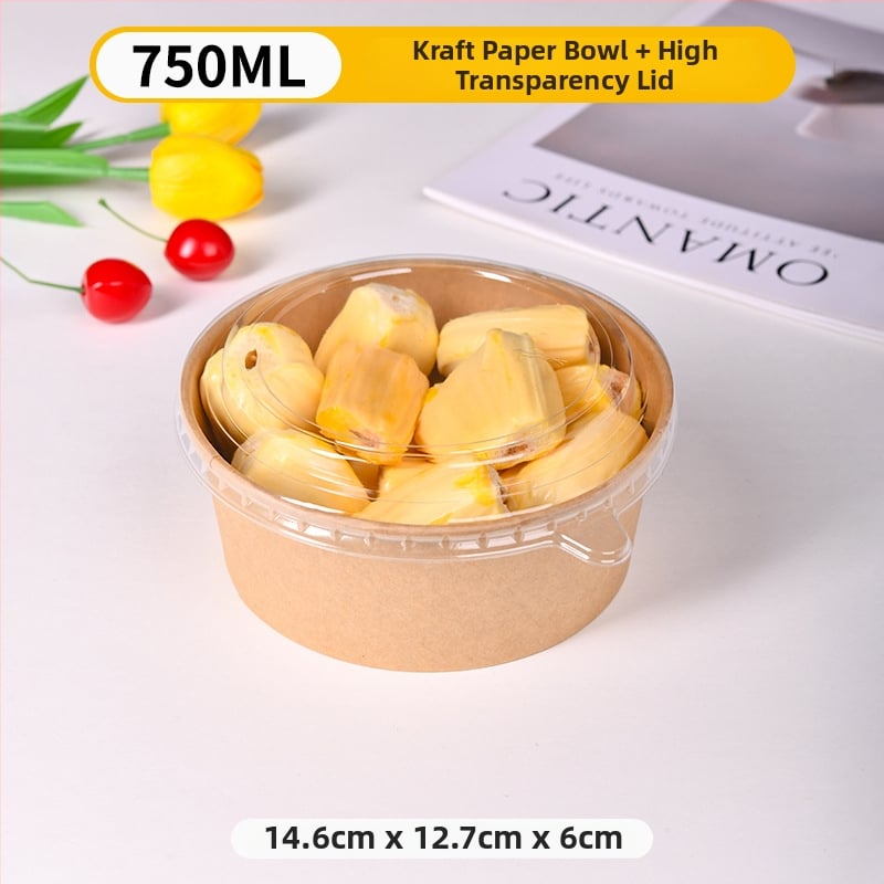 Cutie de prânz din kraft paper, 750 ml, dreptunghiulară, 25 buc./pachet, hârtie cu pulpă de lemn acoperită, necompatibilă cu microunde