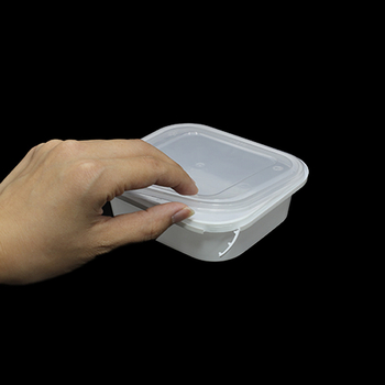 Еднократна кутия за обяд, квадратна с капак, PP хранителен клас, дебела конструкция, система против кражба, неподходяща за микровълнова печка