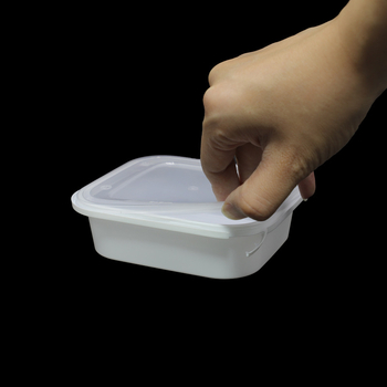 Еднократна кутия за обяд, квадратна с капак, PP хранителен клас, дебела конструкция, система против кражба, неподходяща за микровълнова печка