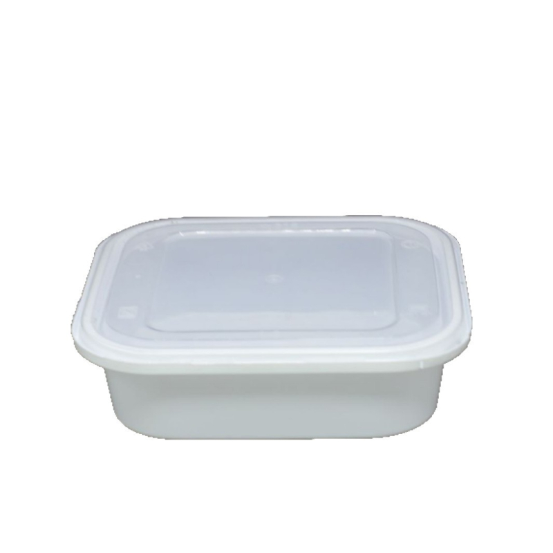 Еднократна кутия за обяд, квадратна с капак, PP хранителен клас, дебела конструкция, система против кражба, неподходяща за микровълнова печка