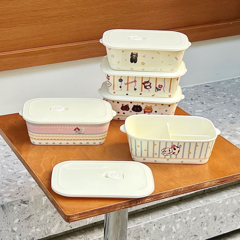 Keramička kutija za obrok s pregradom, 301–500 ml, mikrovalna kompatibilnost, čuva hranu toplom, višestruki oblik dizajna, za posao