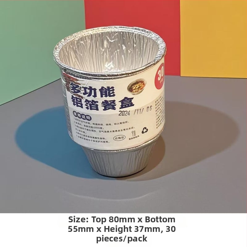 Ühekordne alumiiniumi fooli küpsetuspann koos kaasaga – 0,68 mm paksus, ruudu ja ringikujuline kuju, maht 1200