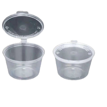 Еднократна кутия за сос за потапяне с интегриран контейнер и разделени отделения, PP пластмаса, налична в опаковки от 100, 1000 или 2000 броя