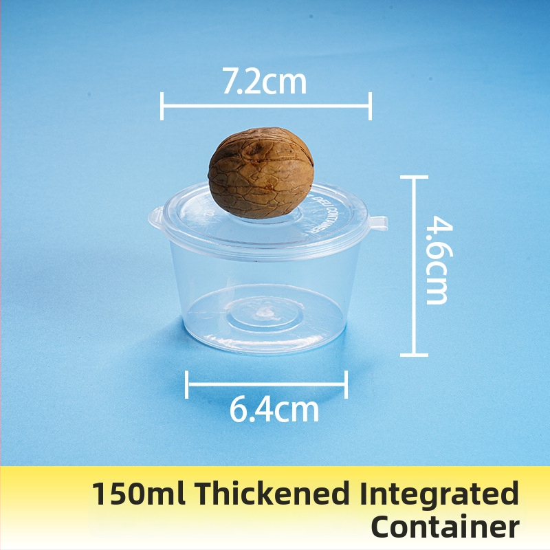 Еднократна кутия за сос за потапяне с интегриран контейнер и разделени отделения, PP пластмаса, налична в опаковки от 100, 1000 или 2000 броя