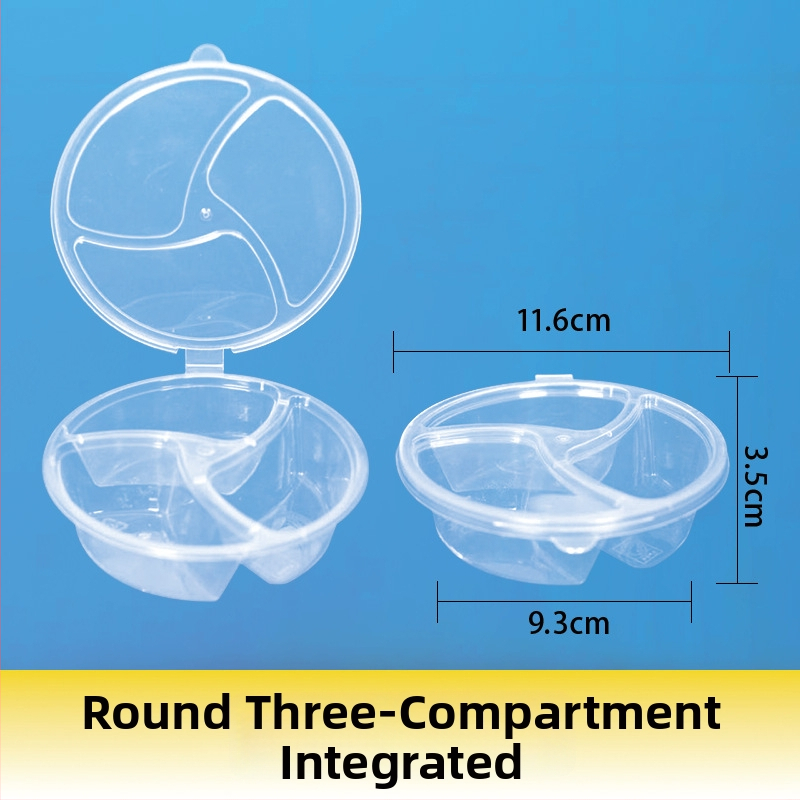 Еднократна кутия за сос за потапяне с интегриран контейнер и разделени отделения, PP пластмаса, налична в опаковки от 100, 1000 или 2000 броя