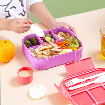 Kutija za ručak s pregradama – izolirana, mikrovalno sigurna, prehrambene kvalitete, kvadratnog oblika, 1–2 L