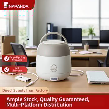 Cutie electrică pentru prânz cu încălzire fără apă, recipient interior din oțel inoxidabil 304, 20W, 220V, USB sau alimentare de mașină, păstrează caldă când este conectată