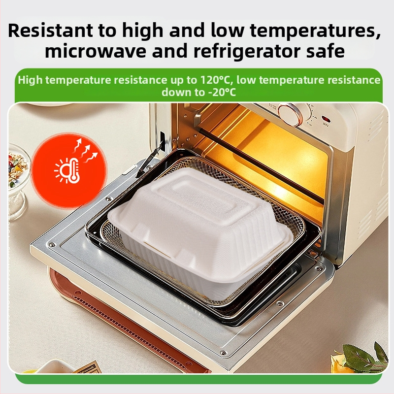 Vienkartinė hamburgerių dėžutė, kvadratinė, iš cukranendrių pulpos, biologiškai skaidri, talpa 8000 ml, storis 0,06