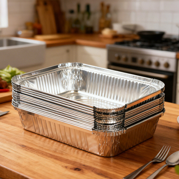 Jednokratna pravokutna kutija od aluminijske folije za roštilj sa poklopcem, prehrambena kvaliteta