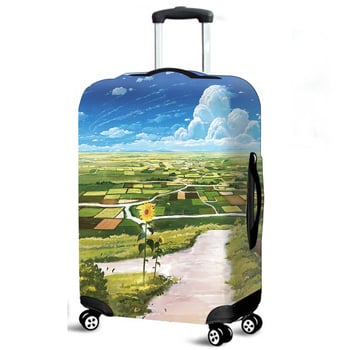 2024. gada pārrobežu elastīgs čemodāna pārvalks, bagāžas aizsargs, ratiņu soma ar grozāmiem riteņiem, putekļus necaurlaidīgs pārvalks ainaviskam ādas ceļojumu čemodānam