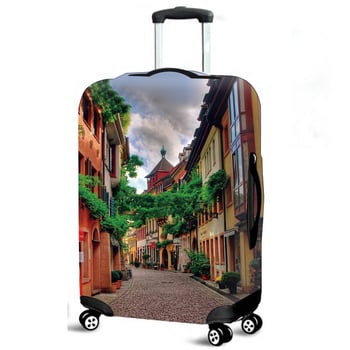 2024. gada pārrobežu elastīgs čemodāna pārvalks, bagāžas aizsargs, ratiņu soma ar grozāmiem riteņiem, putekļus necaurlaidīgs pārvalks ainaviskam ādas ceļojumu čemodānam