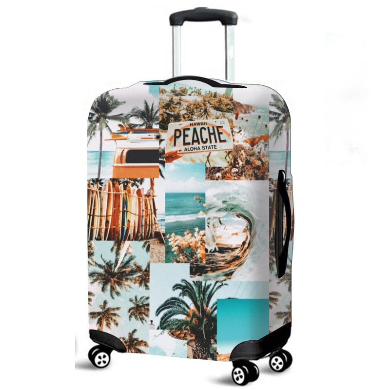 2024. gada pārrobežu elastīgs čemodāna pārvalks, bagāžas aizsargs, ratiņu soma ar grozāmiem riteņiem, putekļus necaurlaidīgs pārvalks ainaviskam ādas ceļojumu čemodānam