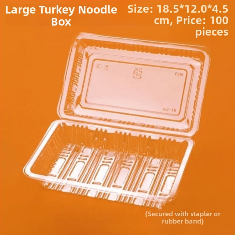 Cutie de ambalare din plastic, de unică folosință, cu capac, transparentă, potrivită pentru fructe și preparate reci