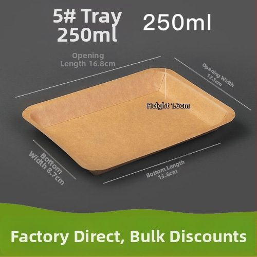 Vienkartinė kraftpopierio kvadratinė lėkštė užkandžiams, vienkartiniam naudojimui, pritaikoma, nebiodegraduojanti