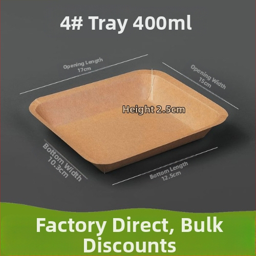 Vienkartinė kraftpopierio kvadratinė lėkštė užkandžiams, vienkartiniam naudojimui, pritaikoma, nebiodegraduojanti